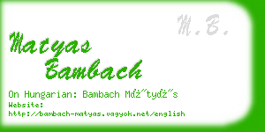 matyas bambach business card